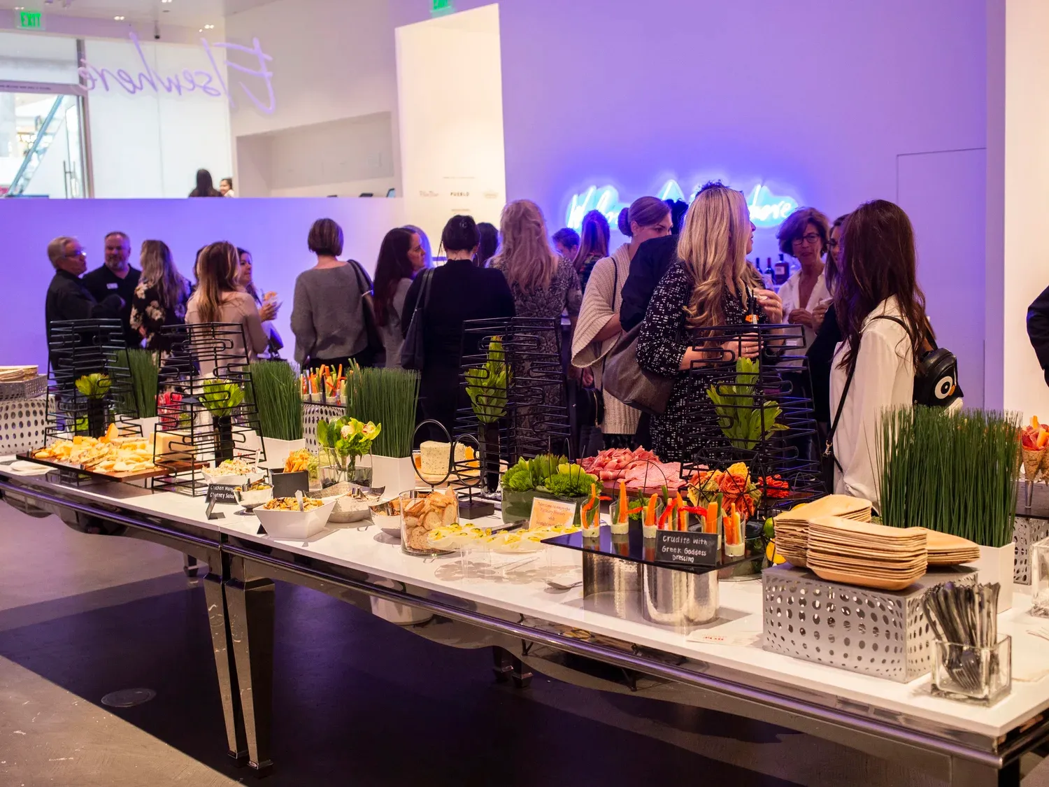 Guests mingling at a private event inside Wonderspaces