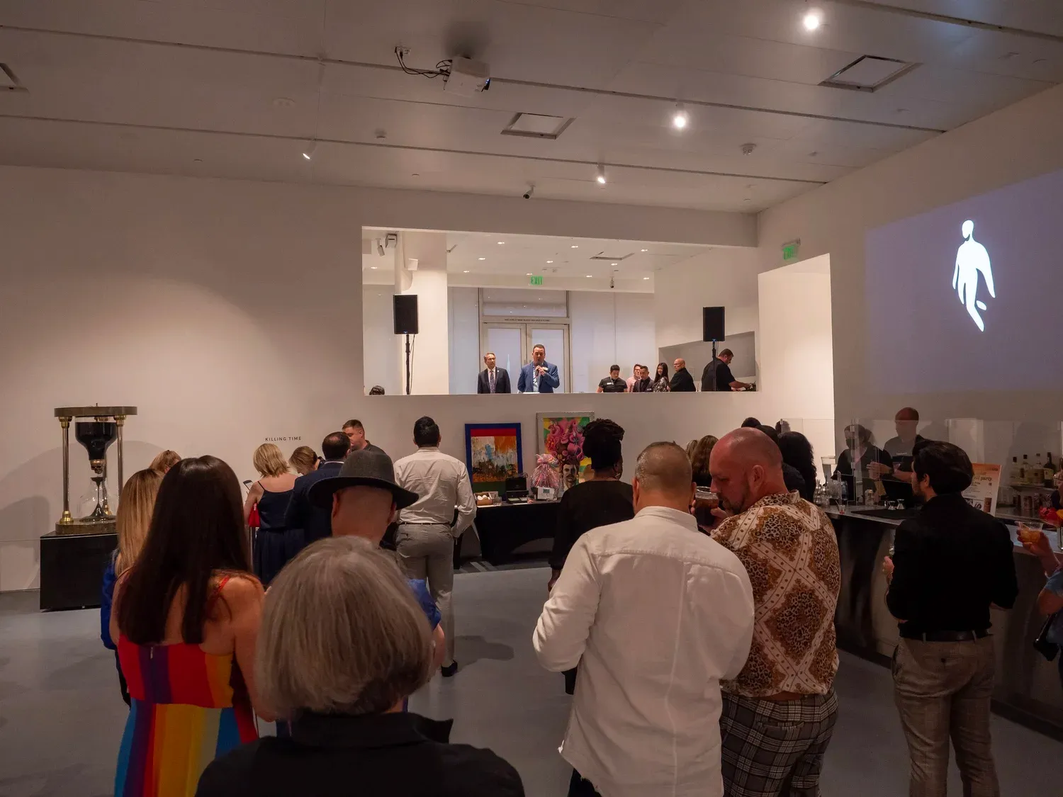 Event guests exploring an immersive light installation